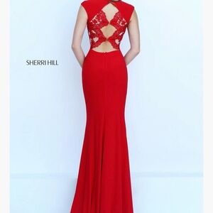 Sherri Hill Red Backless Gown